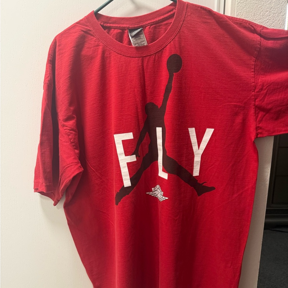 Jordan Red 'FLY' Short-Sleeve Graphic Tee